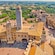Panoramic view of San Gimignano and its surroundings in Tuscany, Italy
